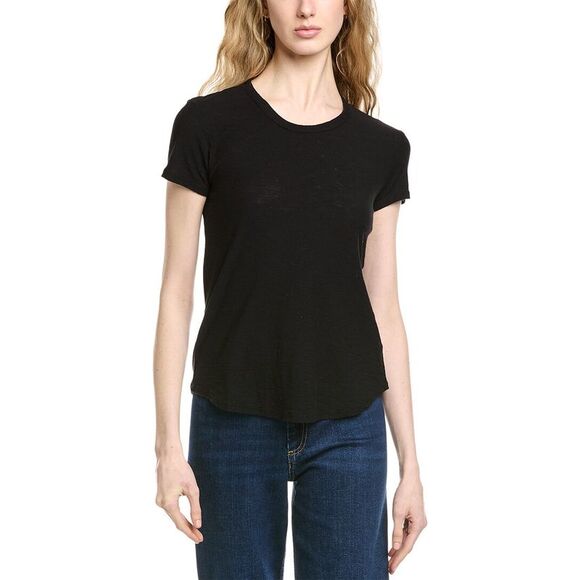 James Perse Womens 3Pk Crew Shirt, Black - Picture 6 of 6